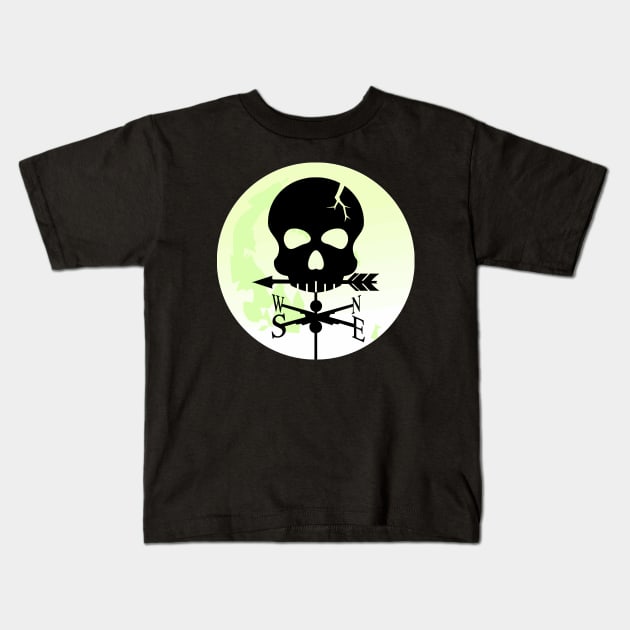 Skull Moon Weathervane Kids T-Shirt by Nuletto